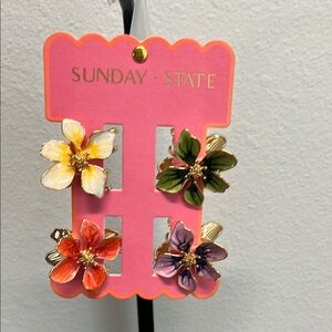 Sunday State | Hawaiian Floral Metal Hair Clips